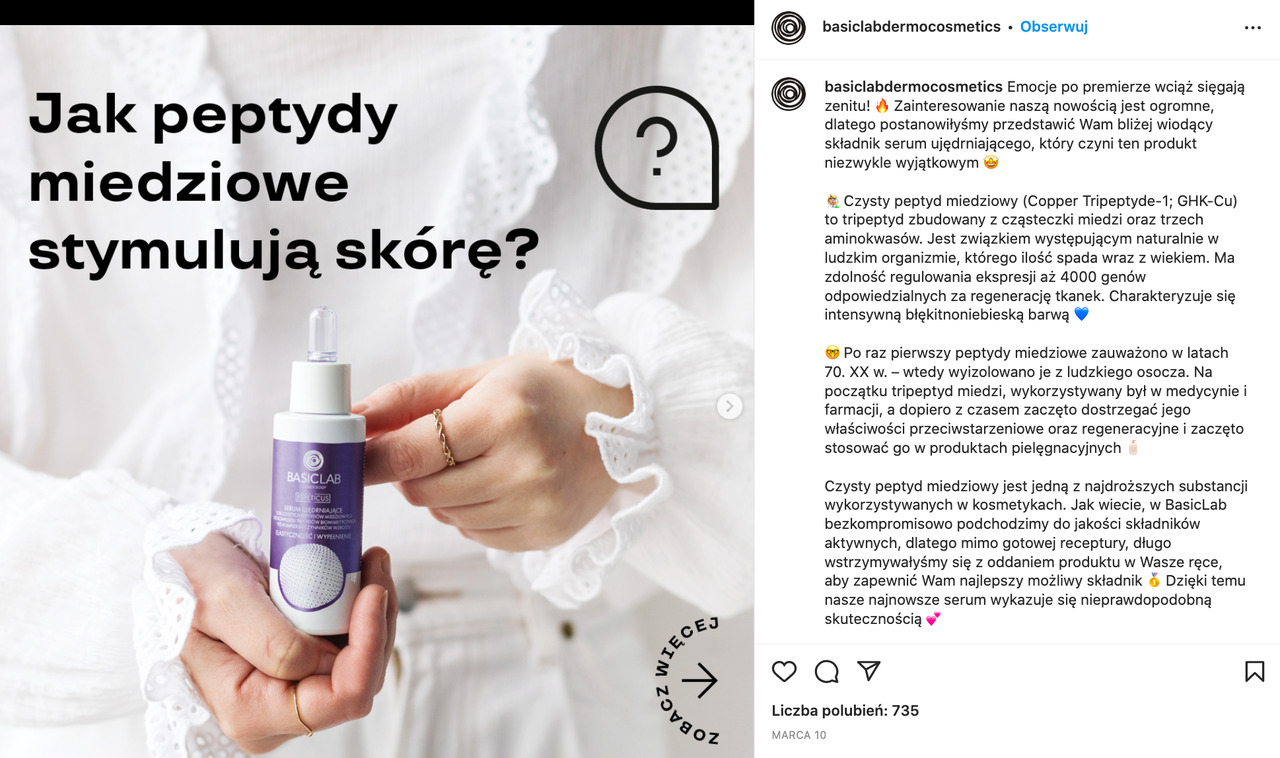Beauty content example from the original agency article