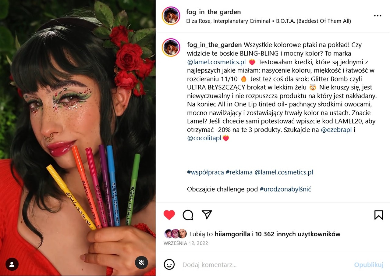 Beauty content example from the original agency article