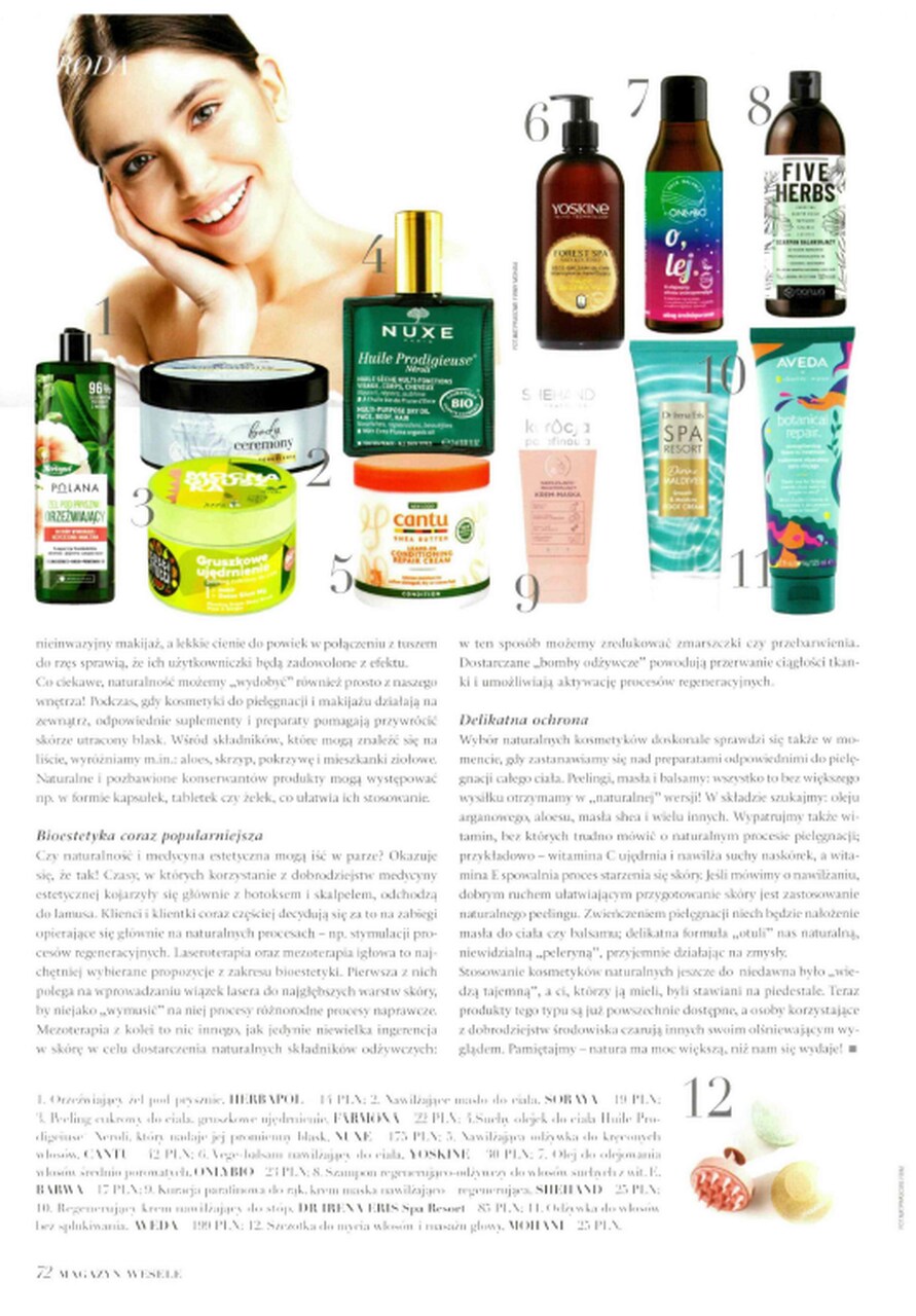Cantu product in a Polish magazine beauty product round-up