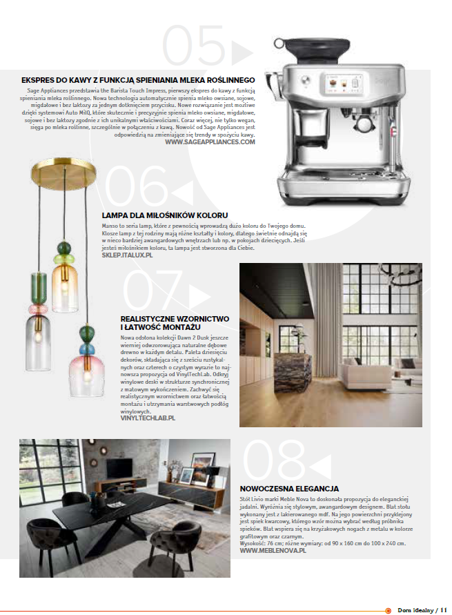 Interior magazine product feature for Sage