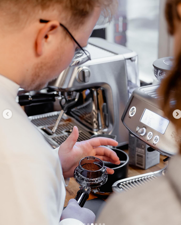 Hands-on Sage coffee workshop with a participant