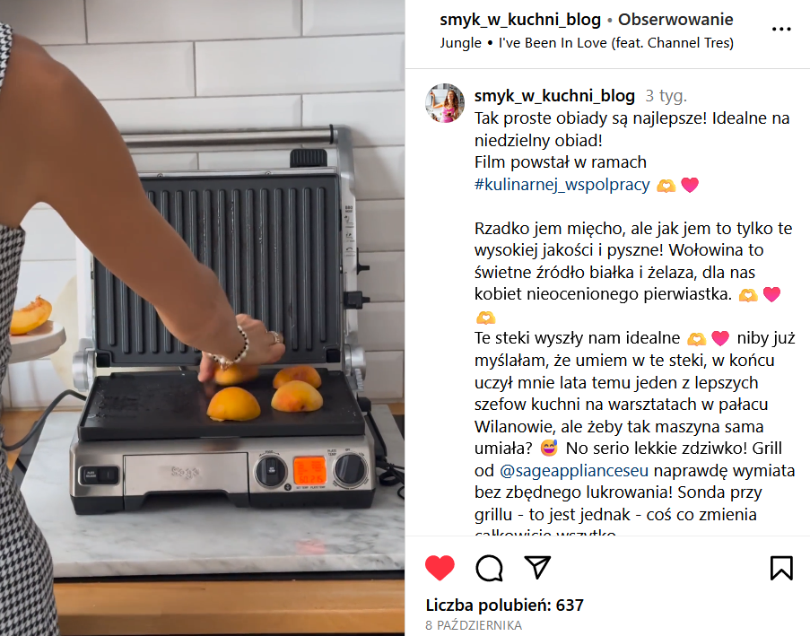 Creator cooking with a Sage grill
