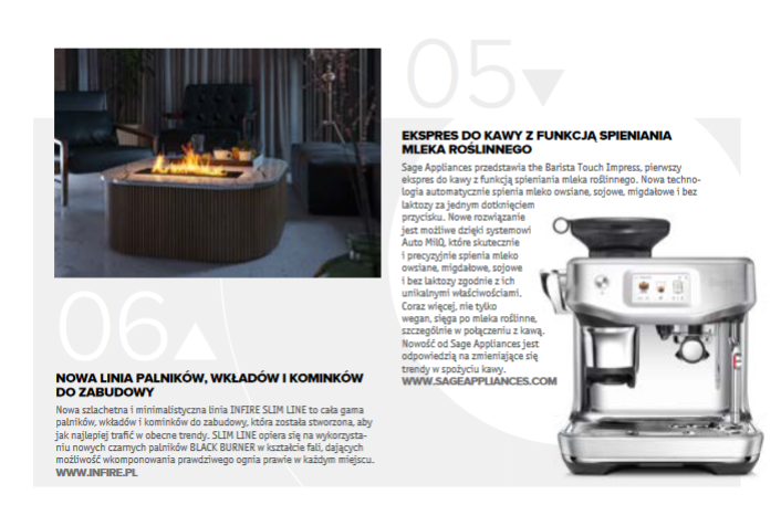 Interior magazine feature on Sage Barista Touch Impress